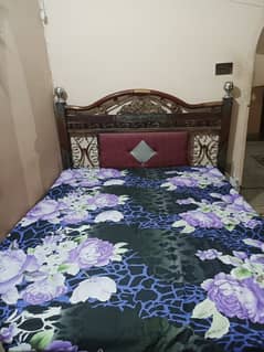 iron bed with mattress