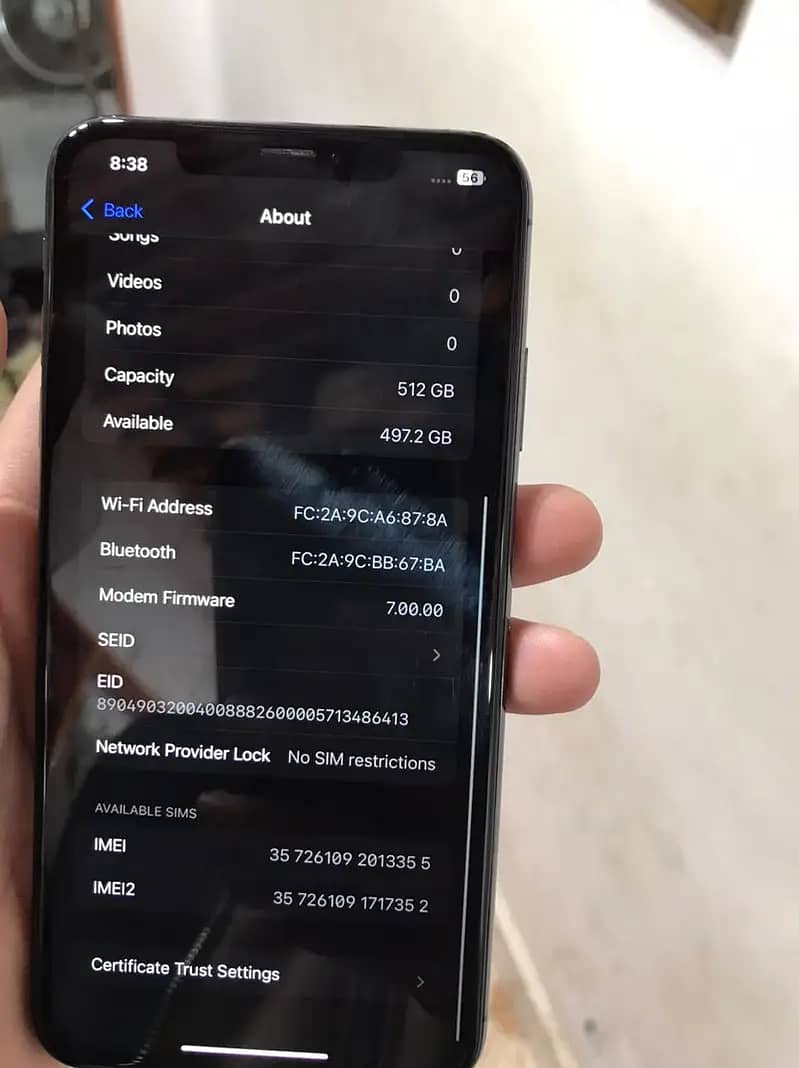 IPHONE XS MAX 512 FACTORY UNLOCK NON PTA ONLY PHONE 75% 2