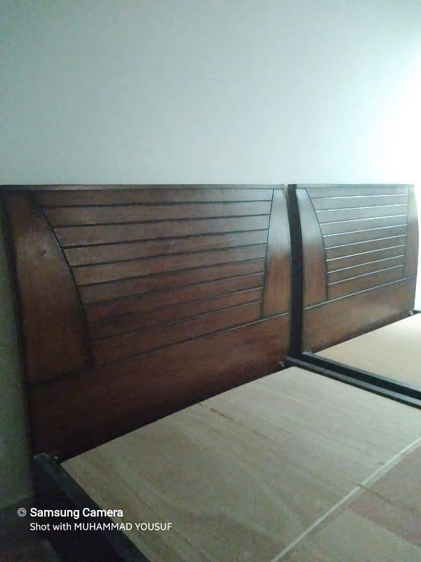 2 wooden single bed set without mattress 1