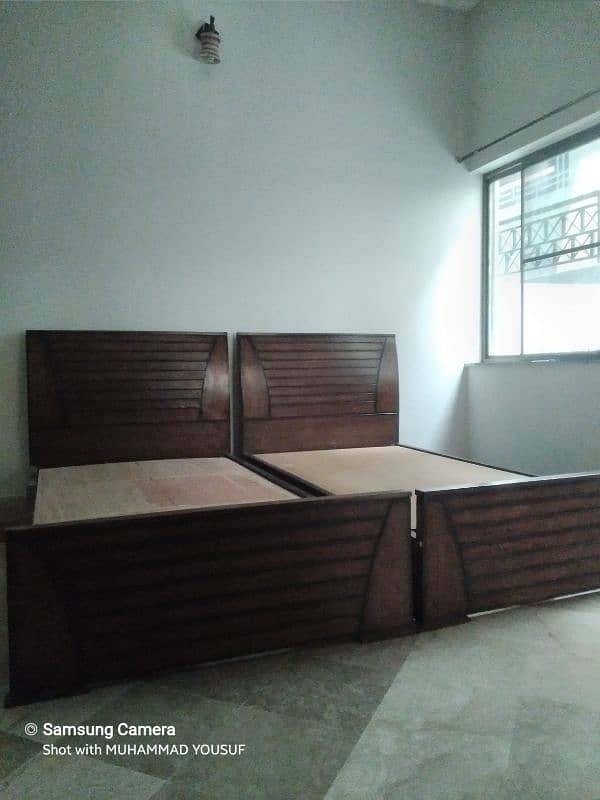 2 wooden single bed set without mattress 2