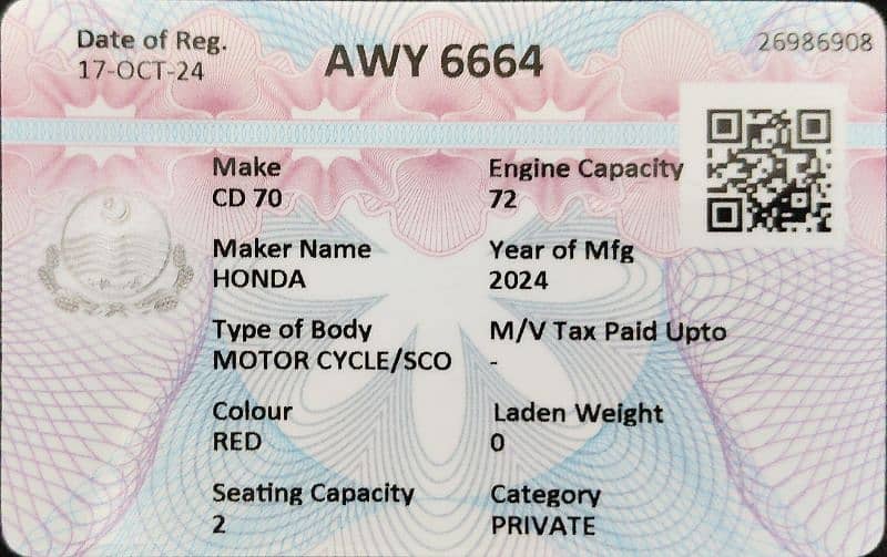 Honda CD 70 2025 registered 4