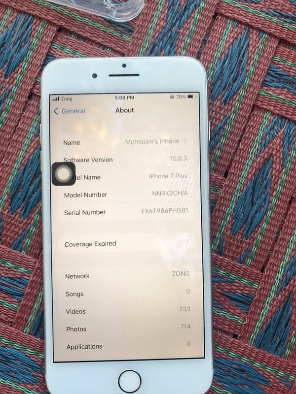 Iphone 7plus pta approved. urgent sale 4