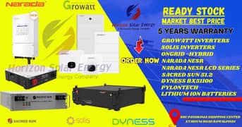 GROWATT& SOLIS INVERTER -NARADA -SACRED SUN -DYNESS-POWER BANKS