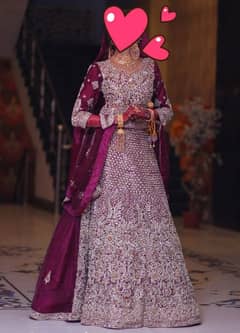 Designer bridal lehnga in custumize purplish color