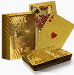 gold plated plastic playing cards with bank notes pattern -500 Euro