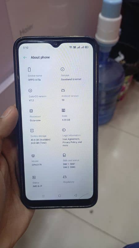 oppo a15s with box charger 0