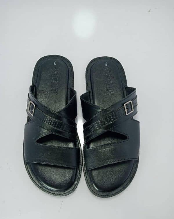 Men's Flat Leather Slippers 1