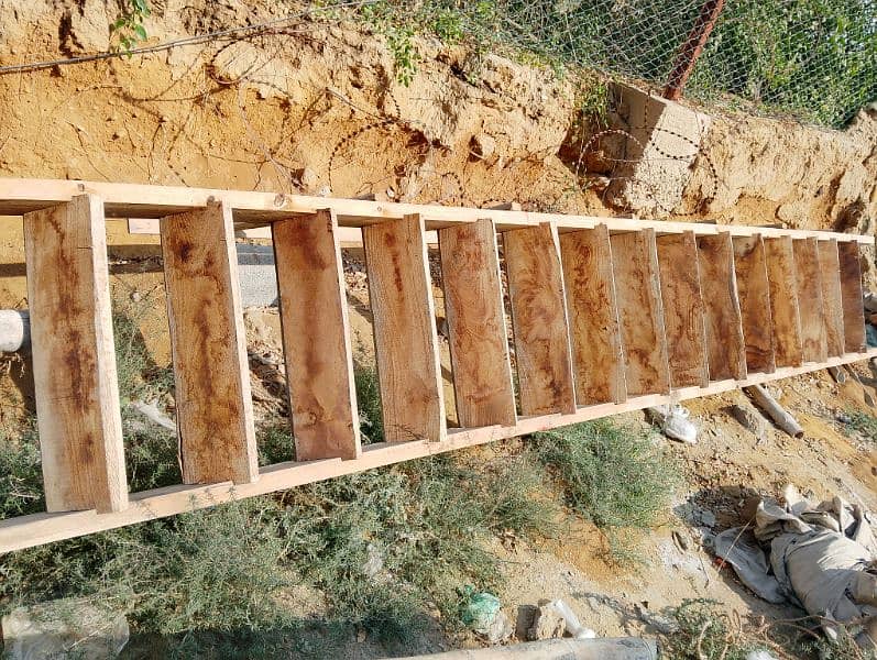 wooden ladder with railing 0