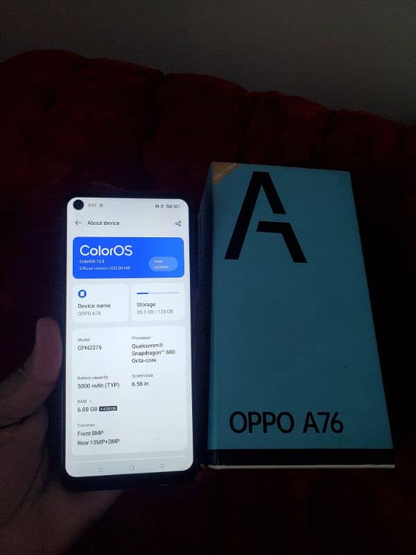 OPPO A76 6/128 wit box no fault exchange any mobile 0