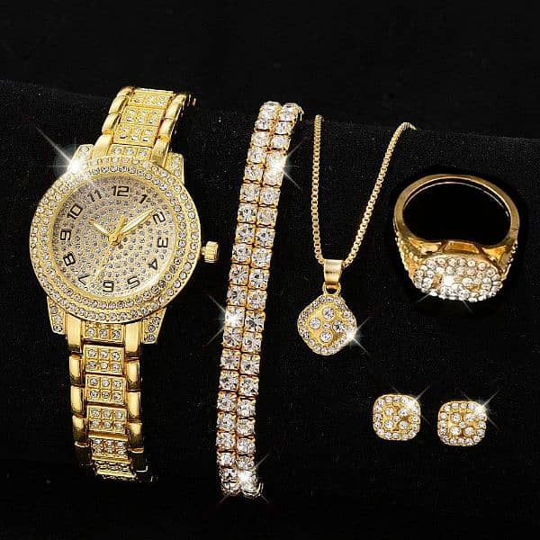 women's  diamond set with 5 beautiful things 0