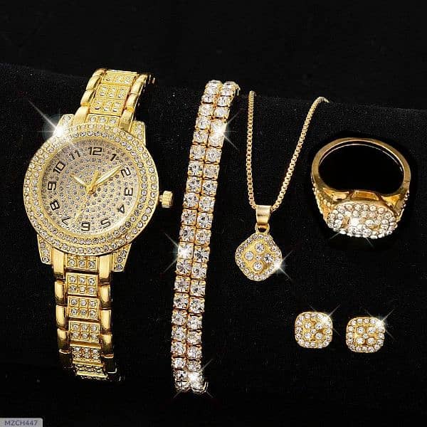 women's  diamond set with 5 beautiful things 1