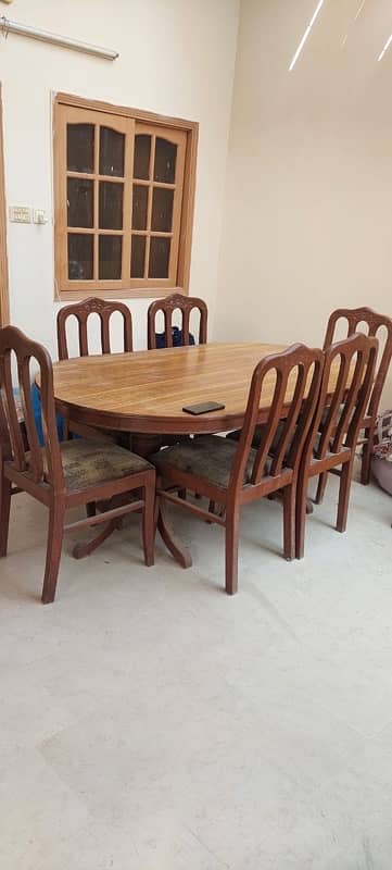 wood dining table with 6 chairs karachi fb area block 14 0