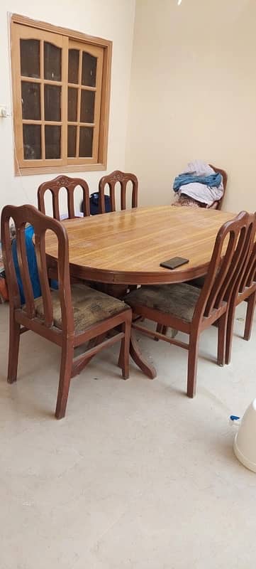 wood dining table with 6 chairs karachi fb area block 14 2