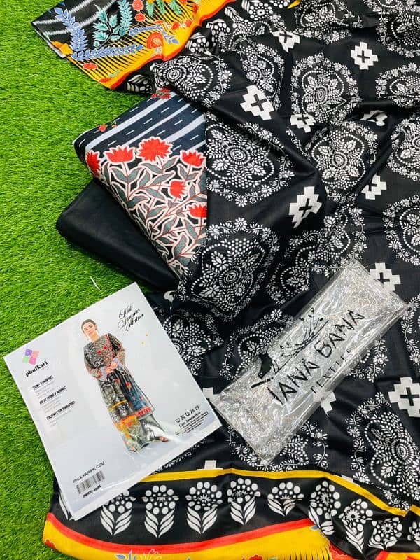 3 Piece Printed Lawn Collection 2025 PHULKARI BY TANA BANNA 1