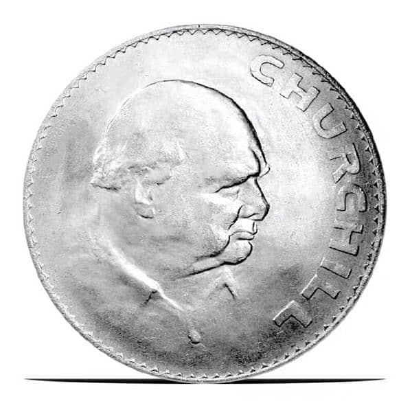 British, 1 Crown, 1965, Sir Winston Churchill Memorial Crown coin 1