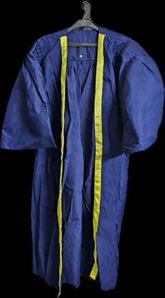 Graduation Gown and Hat Set - Navy Blue with Yellow Accents