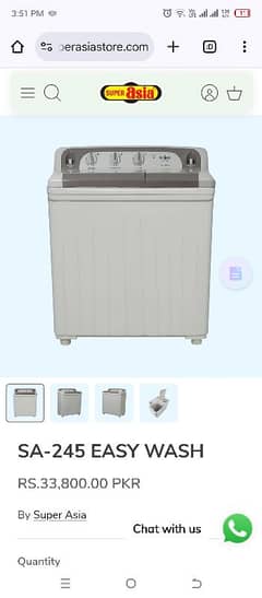 super Asia Washing machine with spinner excellent condition