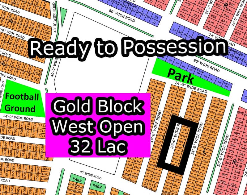 R - 60 (40 FT Road + Single Belt + Gold Block) North Town Residency Phase - 01 0