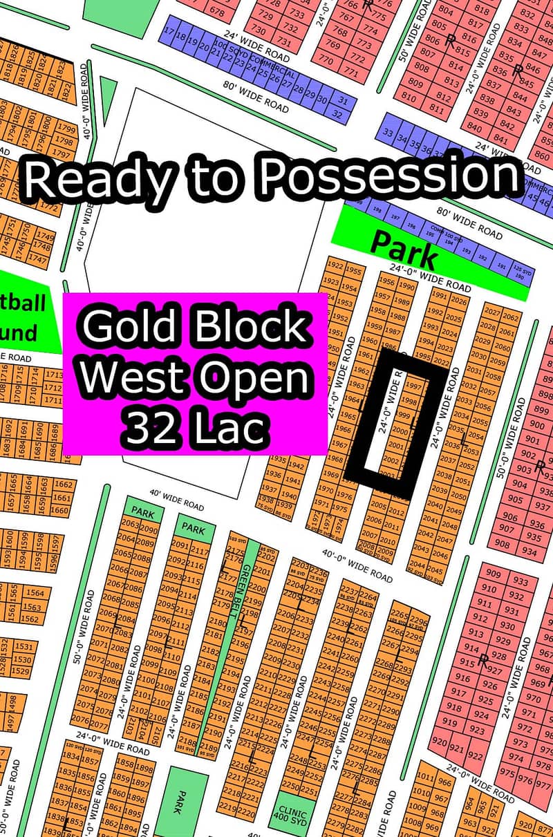 R - 60 (40 FT Road + Single Belt + Gold Block) North Town Residency Phase - 01 1