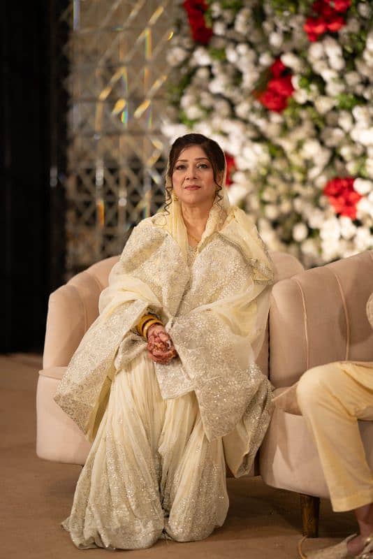 Elegant Off-white Golden Fancy Ghara Set with Dabka & Tilla Work 2