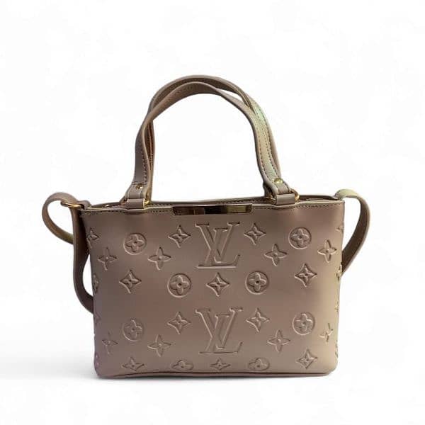 Women's PU Leather Plain Embossed Hand Bag 5