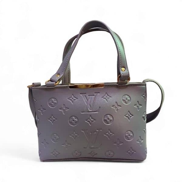 Women's PU Leather Plain Embossed Hand Bag 7