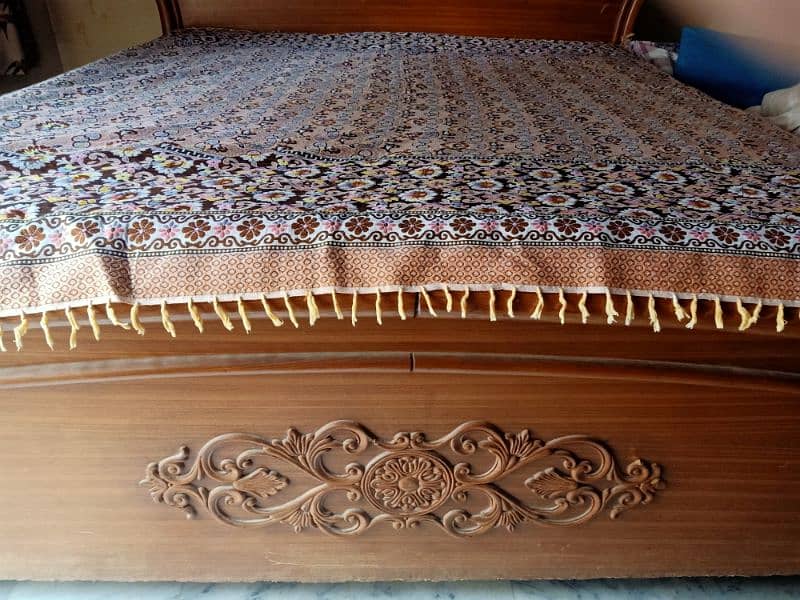 Pure Wood Double bed with mattress 1