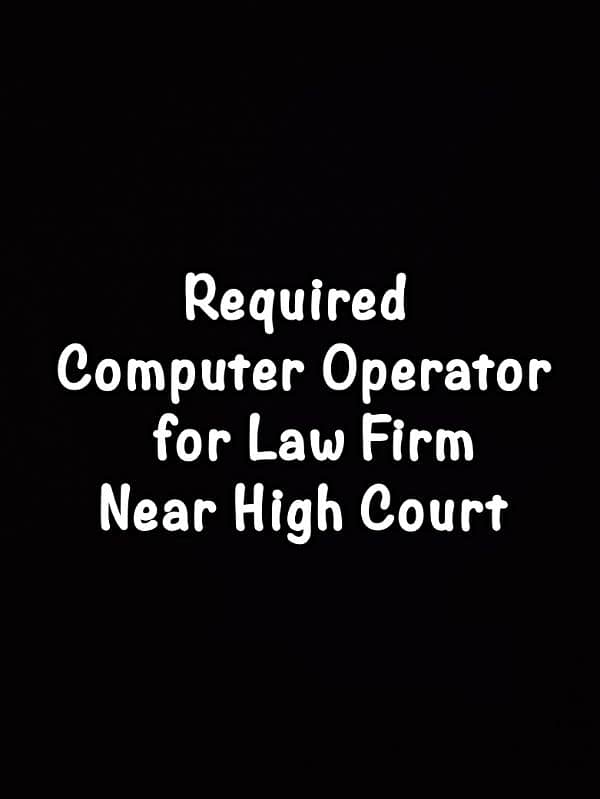 Need Computer Operator 0