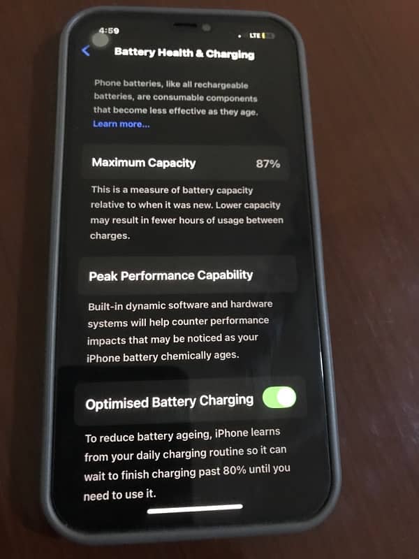 excellent phone Battry health 87, 128 GB dual physical PTA Approved 0