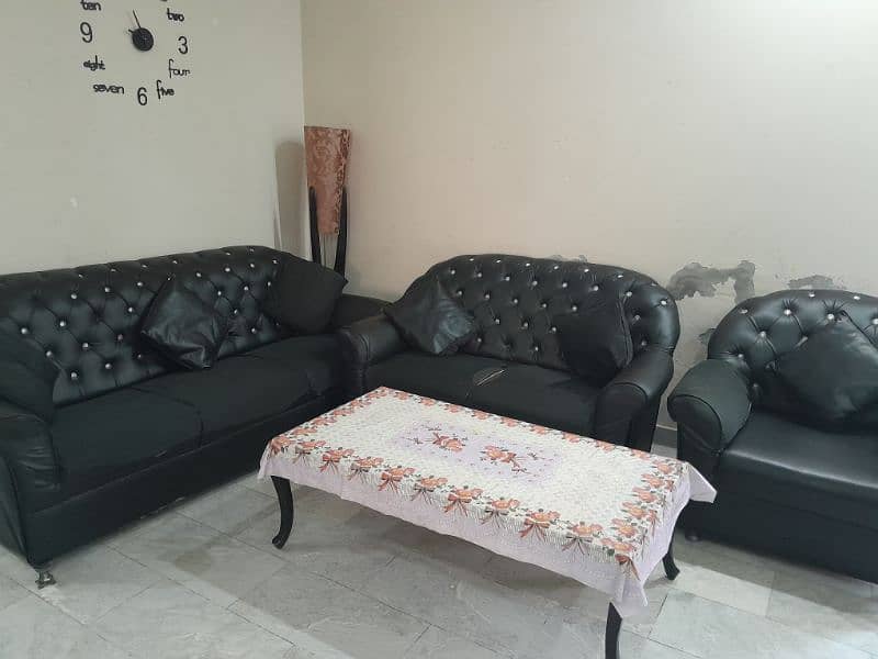 3 ,2 and 1 seater sofa set leather  with center table 1