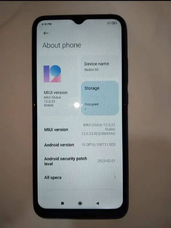 Redmi 9c with ear buds 1