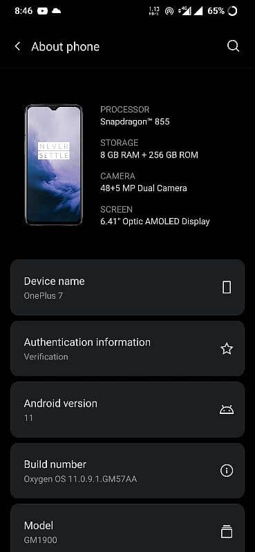 OnePlus 7 8gb 256gb dual sim pta approved exchange possible 0