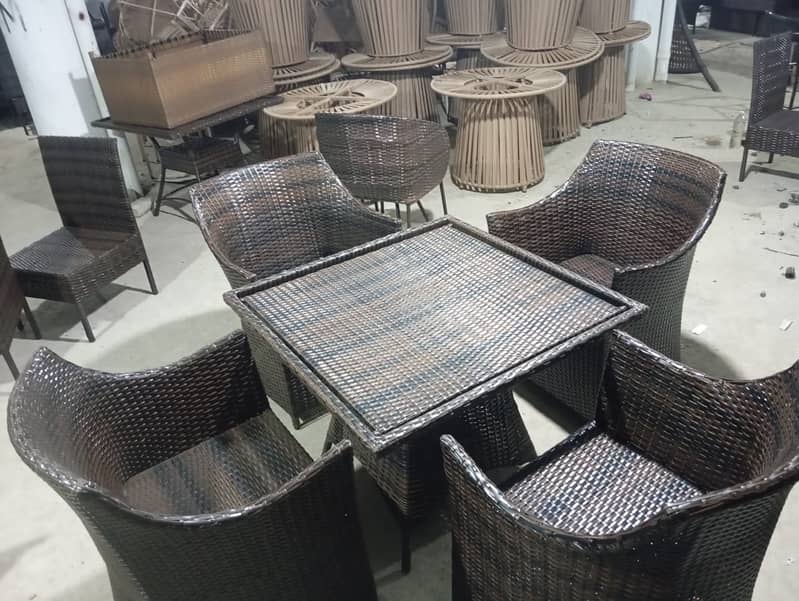 outdoor rattan furniture/outdoor swing/UPVC Chairs/4 Seater /table 0