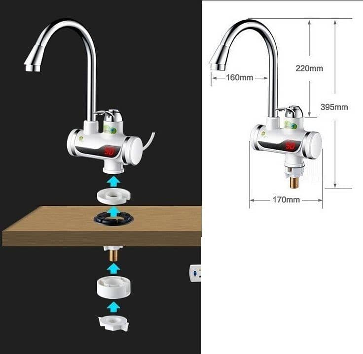 Instant Electric water heater Tap With LED Temperature Display Hot Wat 0