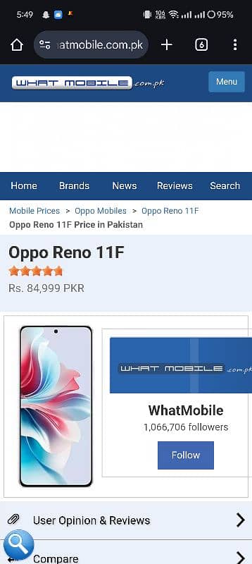 Oppo Reno 11 F 5G model 8/10 Condition orignal pictures attached. 8