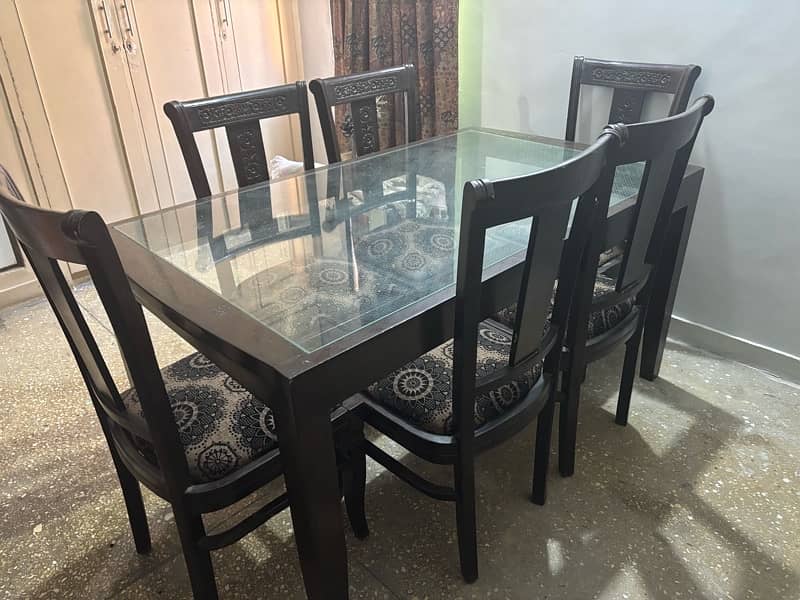 six seater pure sheesham dining table 0