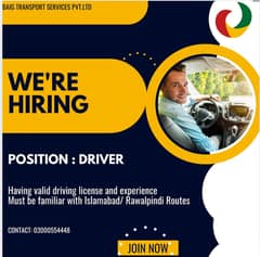 Driver Required for a company's vehicle