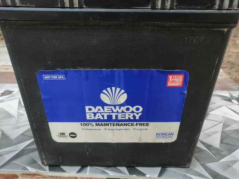 Daewoo dry Battery 55 Amp for sale. 03332070501. 3