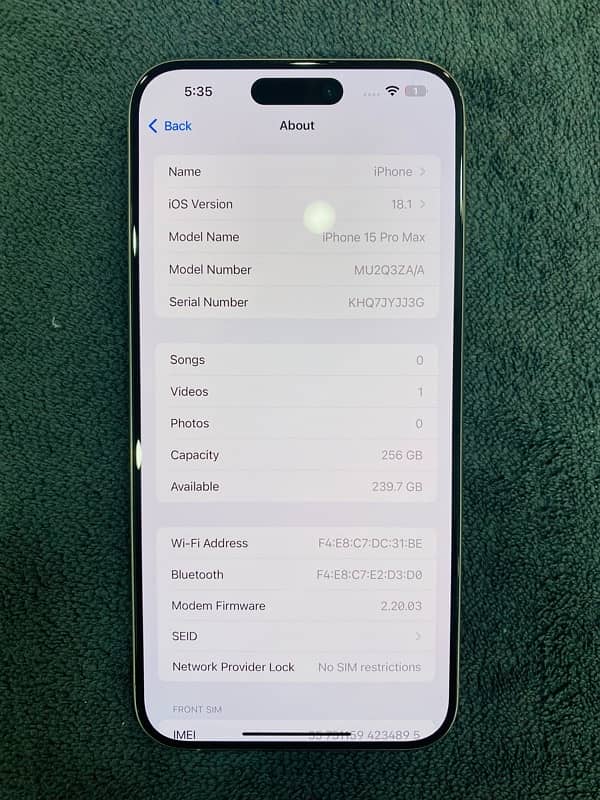 iPhone 15 pro max 256gb PTA APPROVED 6