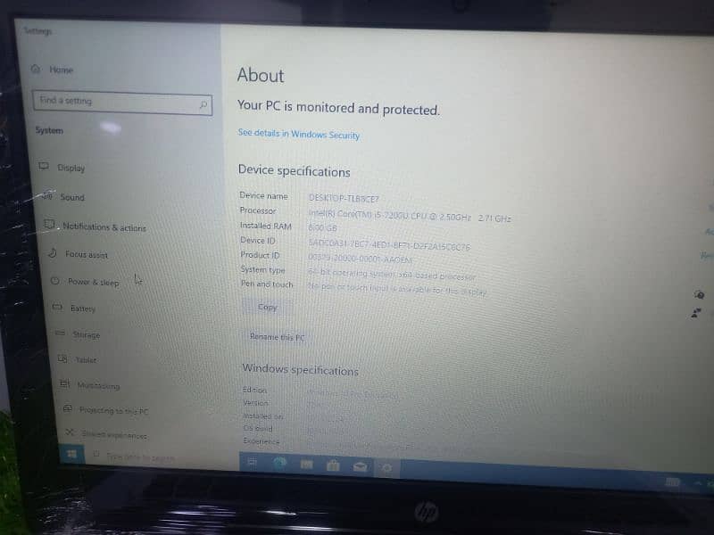 HP Probook 348 G4 core i5 7th Gen 8gbram 180gb SSD 1