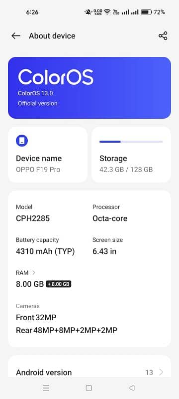 opoo f19 pro 8/128 1