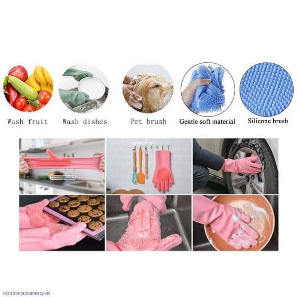 Washing Gloves, Silicone Dishwasher,Hand Gloves for Cleaning 2