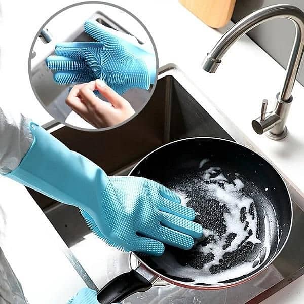 Washing Gloves, Silicone Dishwasher,Hand Gloves for Cleaning 5