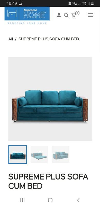 Supreme Plus 3 seater sofa cum bed 1