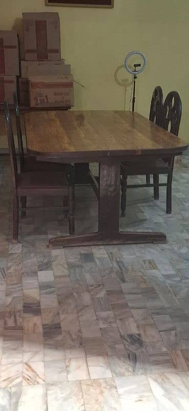 dinning table with chairs 6 plus free computer table 2