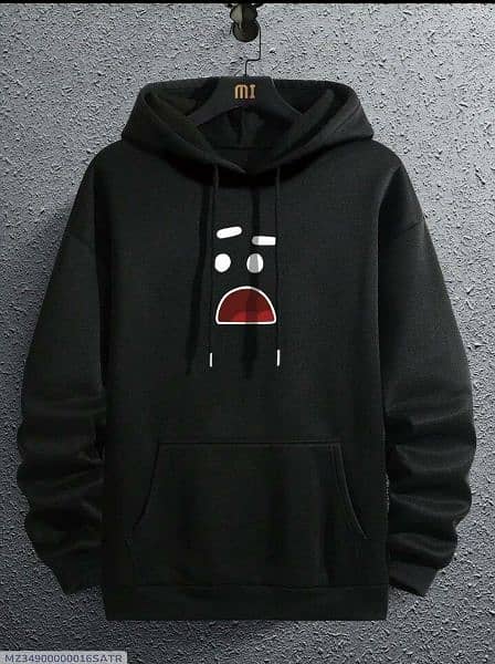 1pc men,s fleece printed hoodie 1