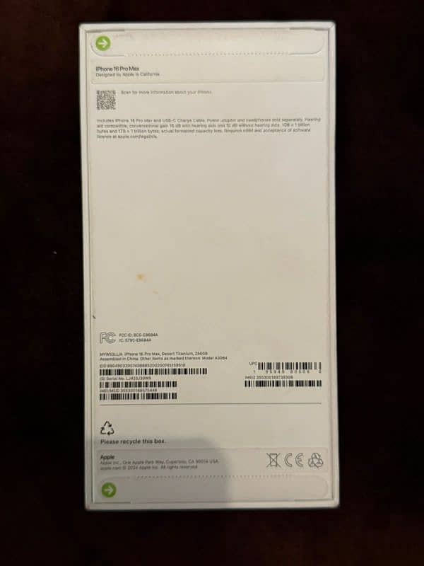 MYW53LL/A iPhone 16 Pro Max, Desert Titanium, 256GB non pta 1