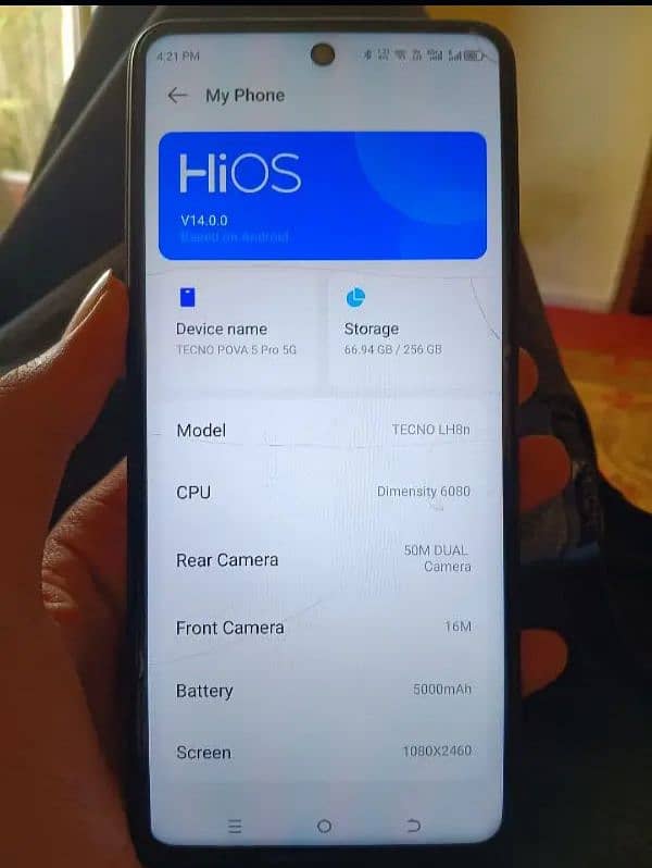 Tecno pova 5pro 16/256 condition 10/9 all ok 0