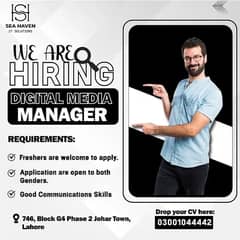 We are Hiring Social media manager