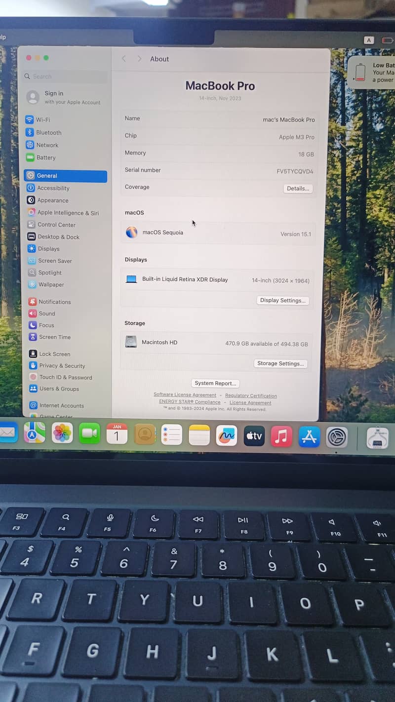 MacBook Pro 14" M3 Pro Ram 18 SSD 512 Just 50 Cycles Use 1